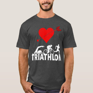 Triathlon Herzschlag Triathlete Rennen Schluchten T-Shirt