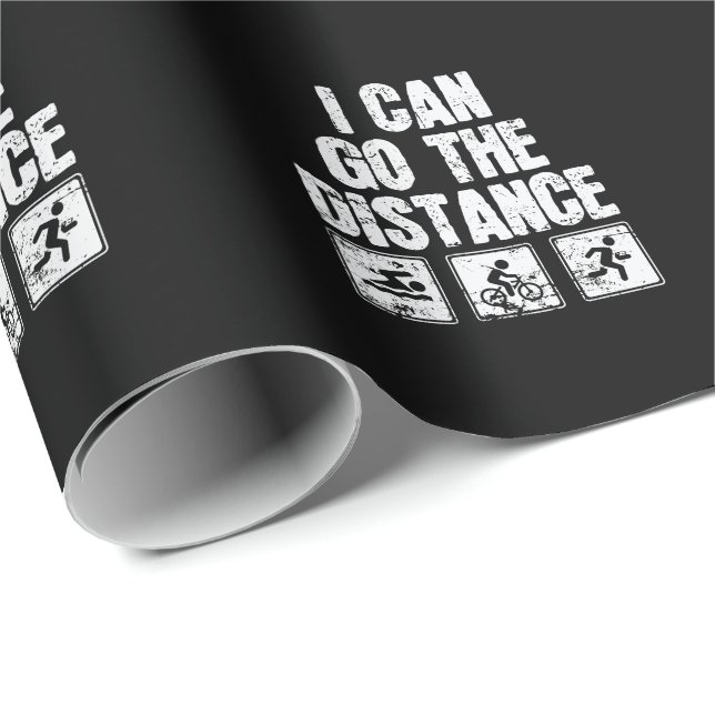 Triathlon I Can Go The Distance Geschenkpapier (Rolleneckpunkt)