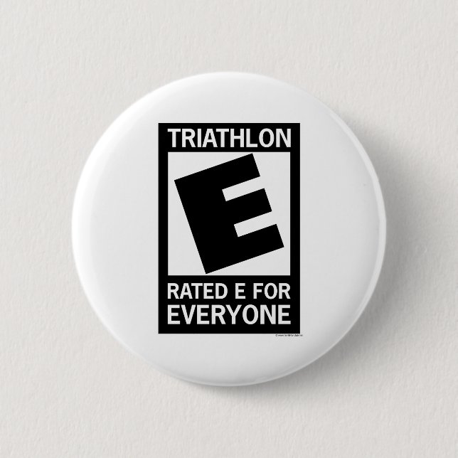 Triathlon ist bewertetes E für jeder Button (Vorderseite)