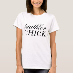 Triathlon-Küken-Behälter-Schwarzes T-Shirt