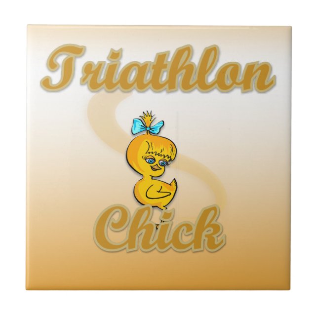 Triathlon-Küken Fliese (Vorderseite)