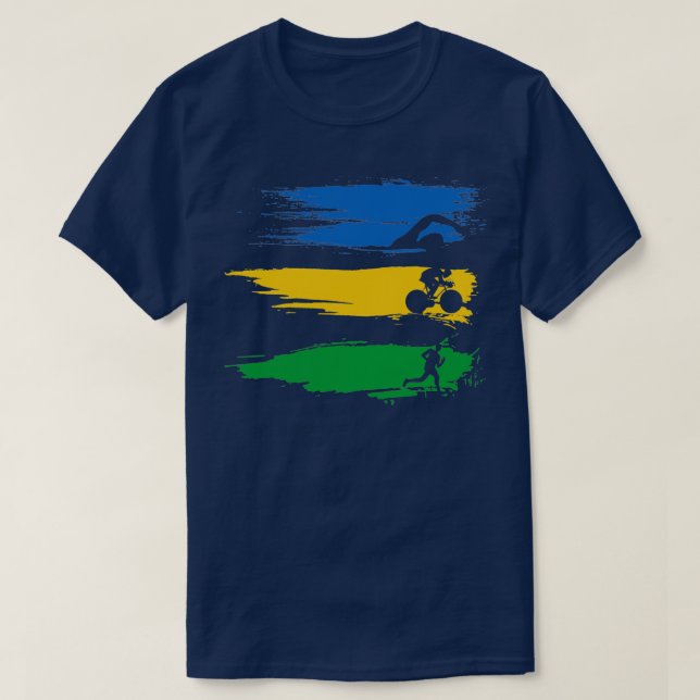 Triathlon Lauftriathleten Wettbewerb Athleten T-Shirt (Design vorne)