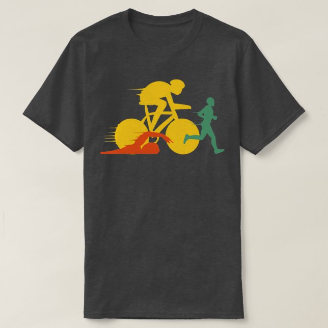 Triathlon Lauftriathleten Wettbewerb Athleten T-Shirt (Design vorne)