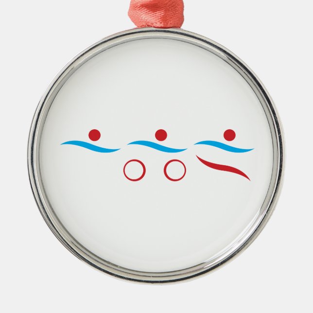 Triathlon logo cool moderne ornement métallique (Devant)