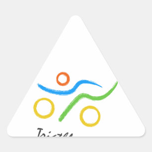 Triathlon-Logo Dreieckiger Aufkleber