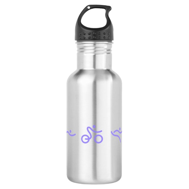 Triathlon-Logo Edelstahlflasche (Vorderseite)