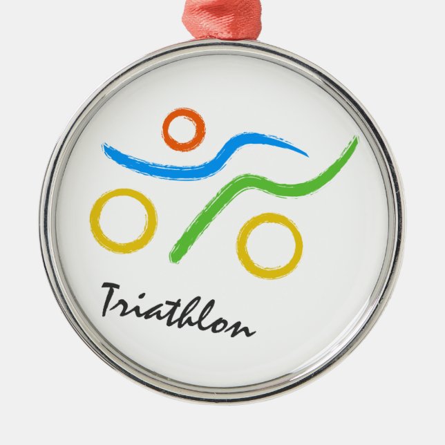 Triathlon-Logo Ornament Aus Metall (Vorne)