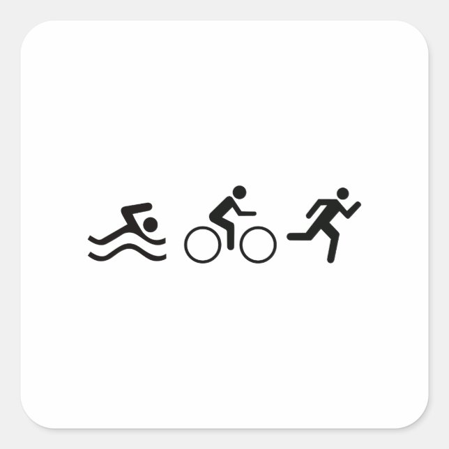 TRIATHLON LOGO QUADRATISCHER AUFKLEBER (Vorderseite)