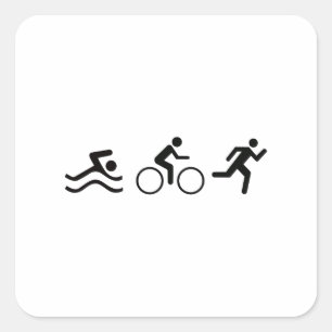 TRIATHLON LOGO QUADRATISCHER AUFKLEBER
