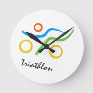 Triathlon-Logo Runde Wanduhr