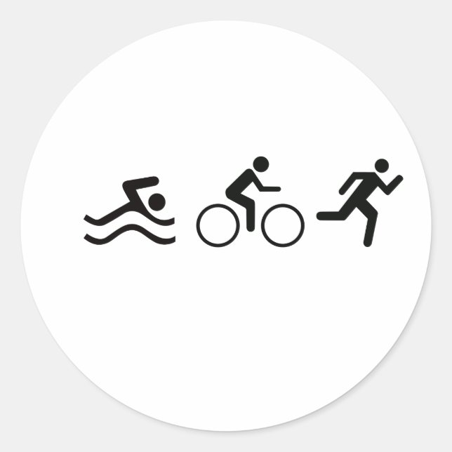 TRIATHLON LOGO RUNDER AUFKLEBER (Vorderseite)