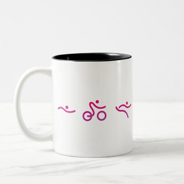 Triathlon-Logo Zweifarbige Tasse (Links)