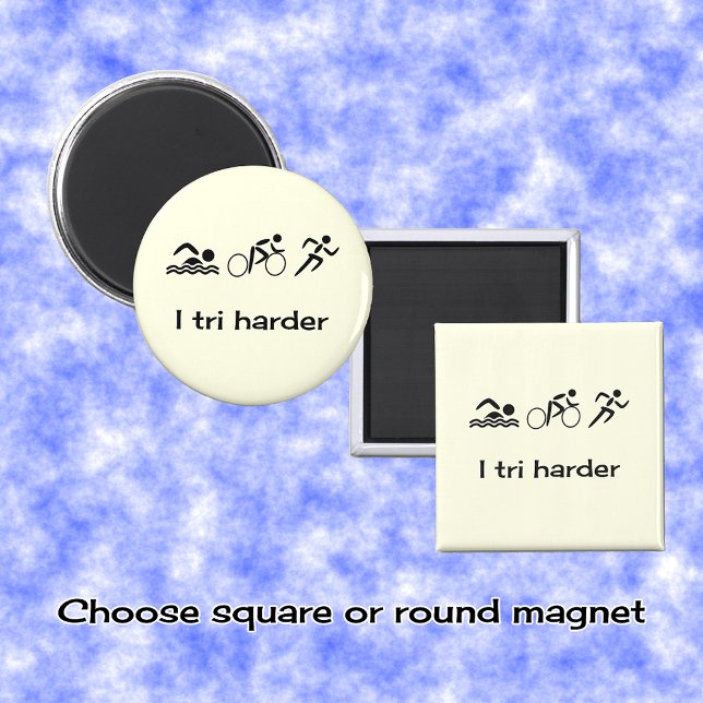 Triathlon lustige Piktogrammunterschrift Magnet (Von Creator hochgeladen)