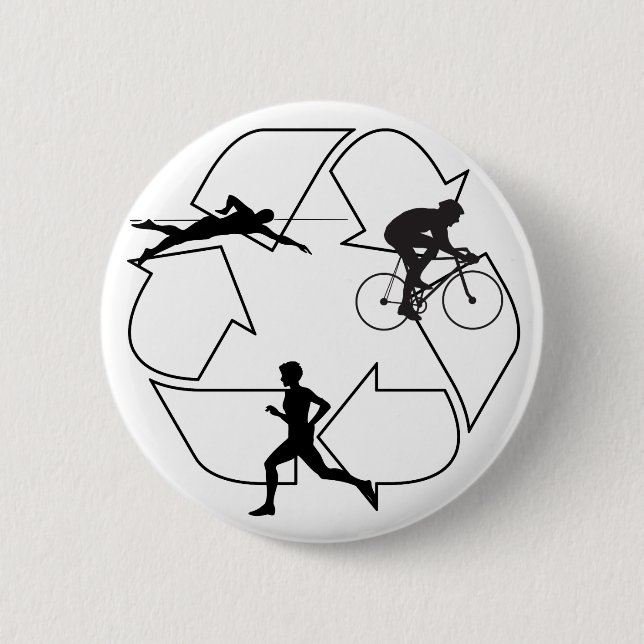 Triathlon-Mann Button (Vorderseite)