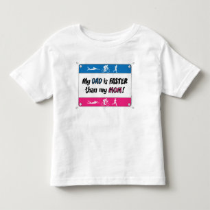 Triathlon mein Vater ist schneller als meine Mama Kleinkind T-shirt