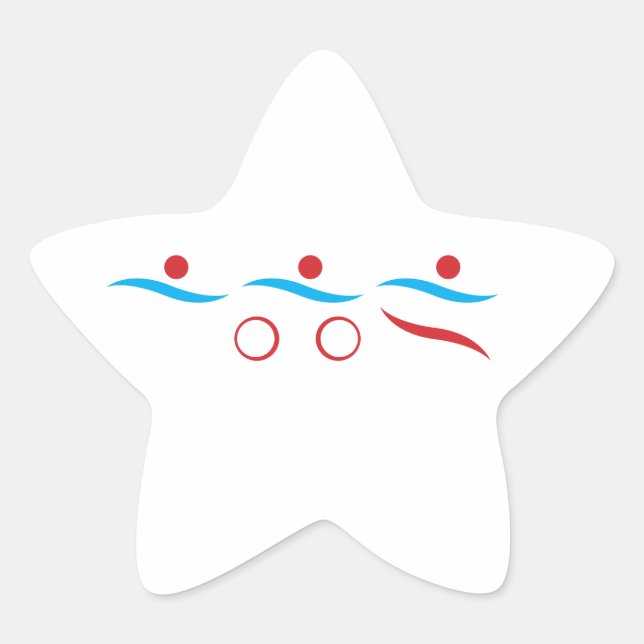 Triathlon moderne coole Logo-Aufkleber Stern-Aufkleber (Vorderseite)