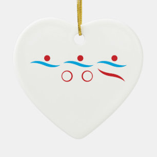 Triathlon moderne coole Logo Keramik Ornament