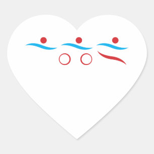 Triathlon moderne coole Logoaufkleber Herz-Aufkleber