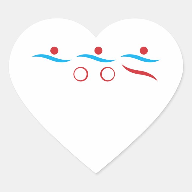 Triathlon moderne coole Logoaufkleber Herz-Aufkleber (Vorderseite)