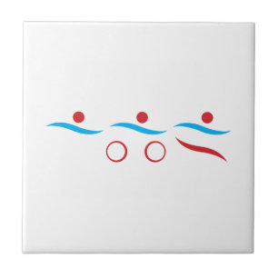 Triathlon moderne logo cool carreaux céramique