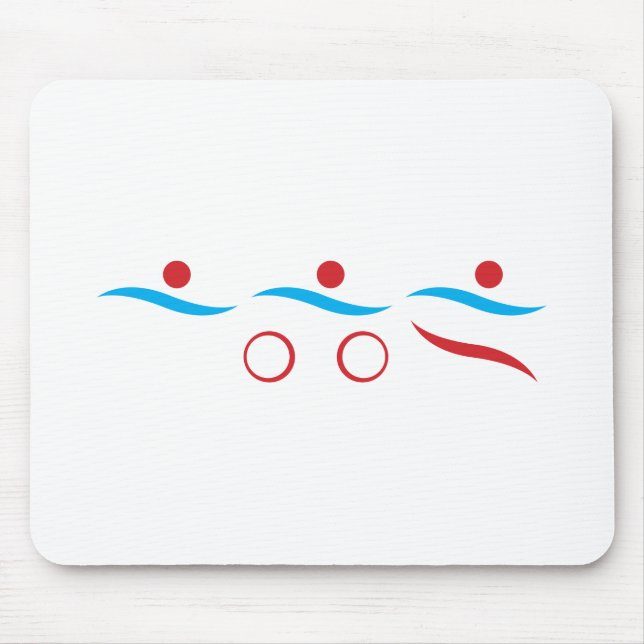 Triathlon modernes cooles Logo Mousepad (Vorne)