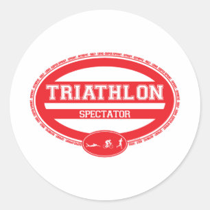Triathlon-Oval Runder Aufkleber