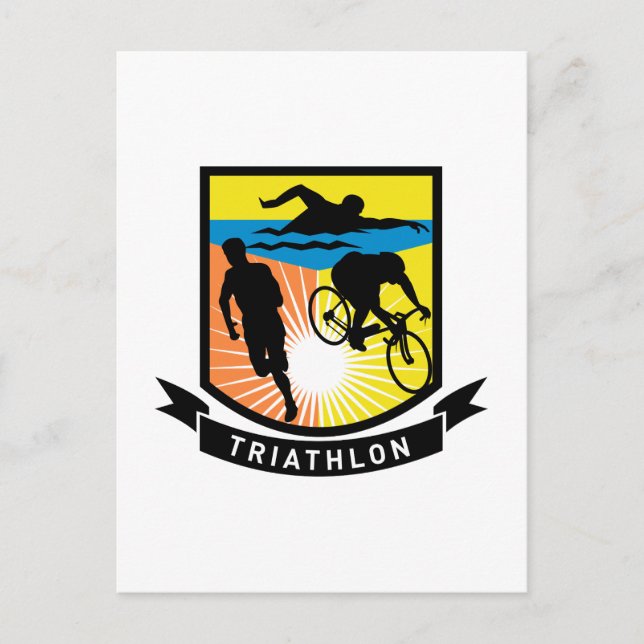 Triathlon Postkarte (Vorderseite)