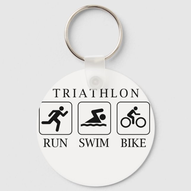 Triathlon-Run, Schwimmen und Fahrrad Schlüsselanhänger (Vorderseite)