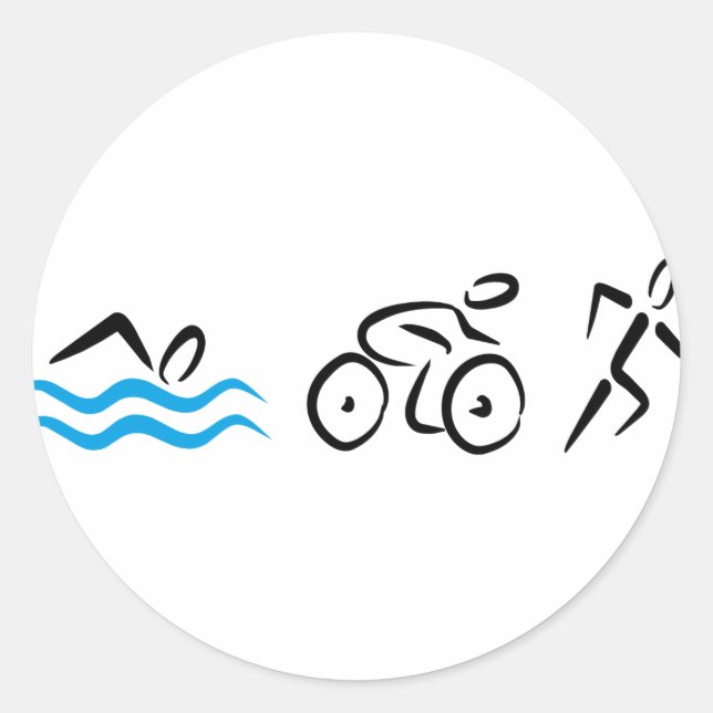 Triathlon Runder Aufkleber (Vorderseite)