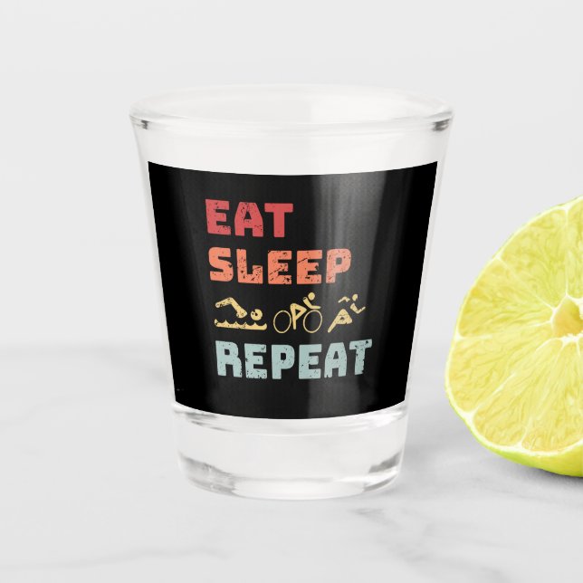 Triathlon Schnapsglas (Vorderseite)