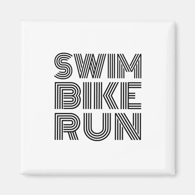 Triathlon Schwarz Design Magnet (Vorne)