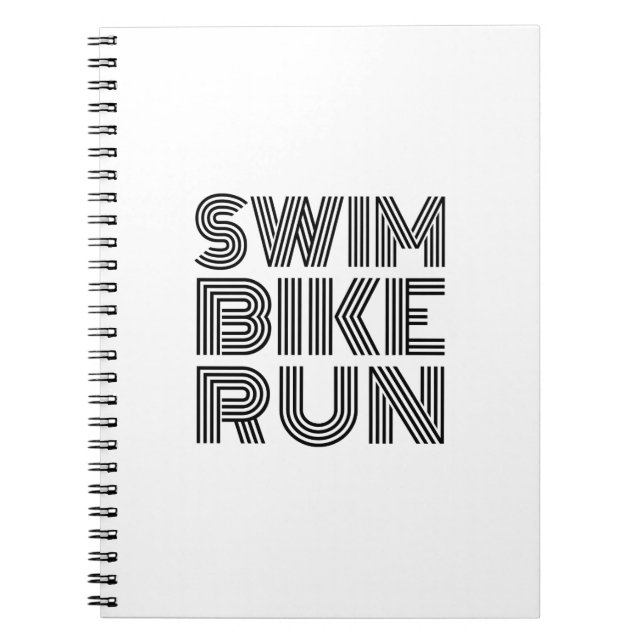 Triathlon Schwarz Design Notizblock (Vorderseite)