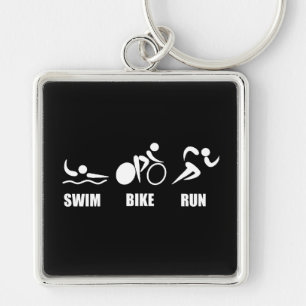 Triathlon-Schwimmen-Fahrrad-Lauf Schlüsselanhänger