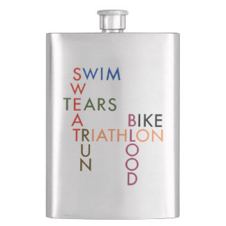 Triathlon Schwimmen Radfahren Laufen Blut Schweiß  Flachmann