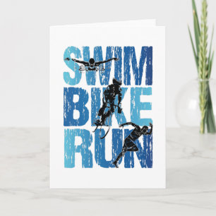 Triathlon - Schwimmen Radfahren Laufen Karte