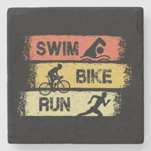 Triathlon - Schwimmen Radfahren Laufen Steinuntersetzer
