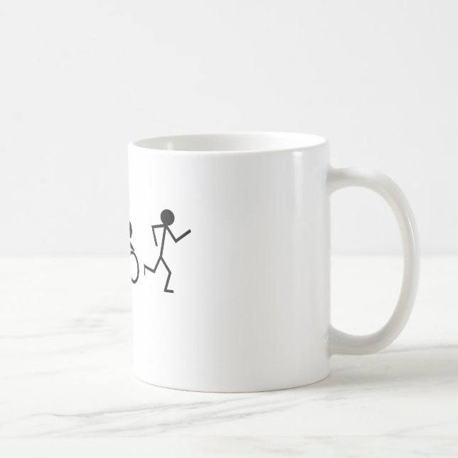 Triathlon-Strichmännchen Kaffeetasse (Rechts)