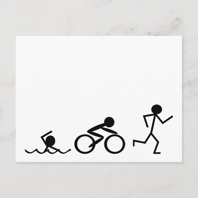 Triathlon Strichmännchen Postkarte (Vorderseite)