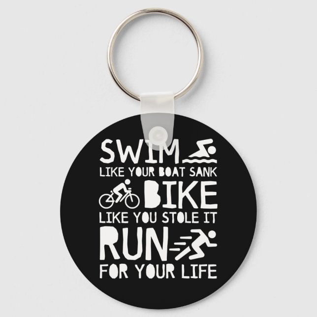 Triathlon Swim Bike Lauf für Ihr Leben Schlüsselanhänger (Vorderseite)