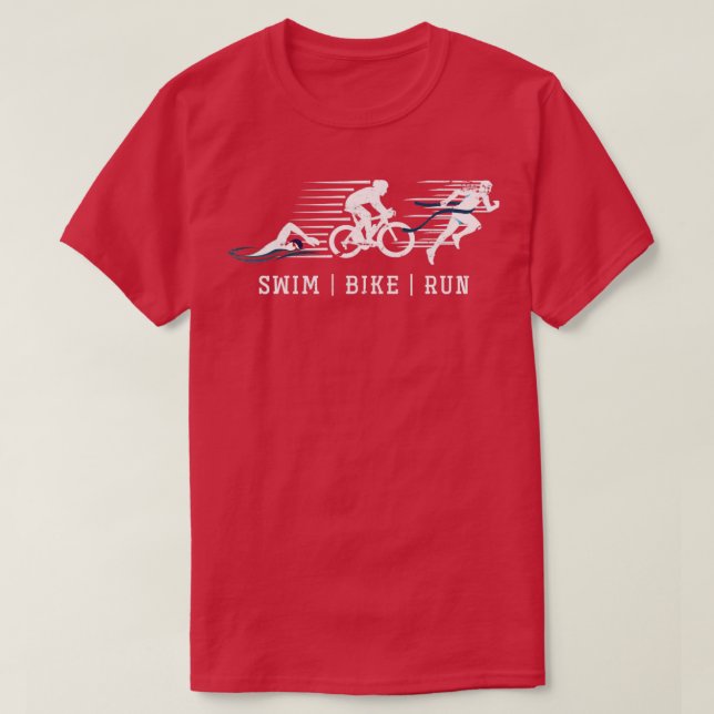 Triathlon Swim Bike Lauf Triathlete T-Shirt (Design vorne)