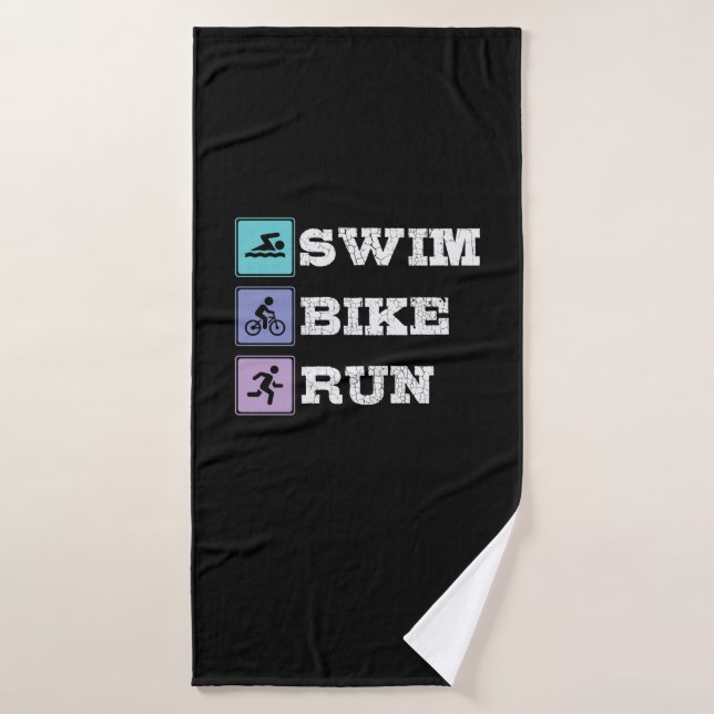 Triathlon Swim Bike Run Badehandtuch (Badehandtuch)