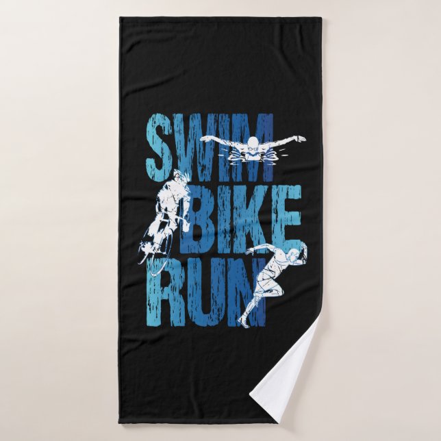 Triathlon - Swim Bike Run Badehandtuch (Badehandtuch)