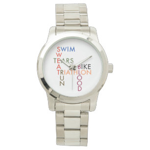 Triathlon Swim Bike Run Blood Sweat Tars Armbanduhr
