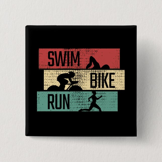 Triathlon - Swim Bike Run Button (Vorderseite)