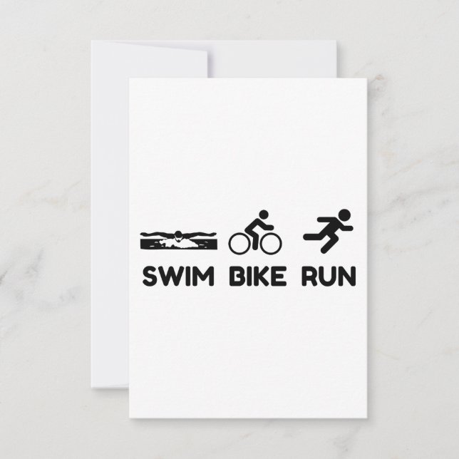 Triathlon Swim Bike Run Dankeskarte (Vorderseite)