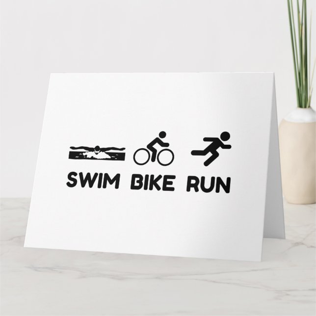 Triathlon Swim Bike Run Dankeskarte (Vorderseite)