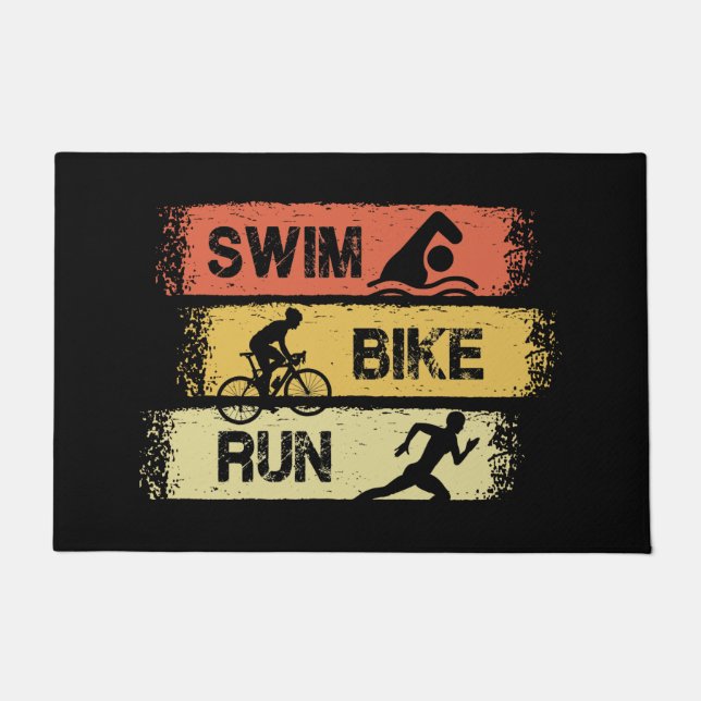 Triathlon - Swim Bike Run Fußmatte (Vorderseite)