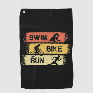 Triathlon - Swim Bike Run Golfhandtuch