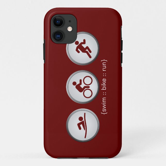 Triathlon Swim-Bike-Run iPhone 5 Coque (maroon) (Dos)