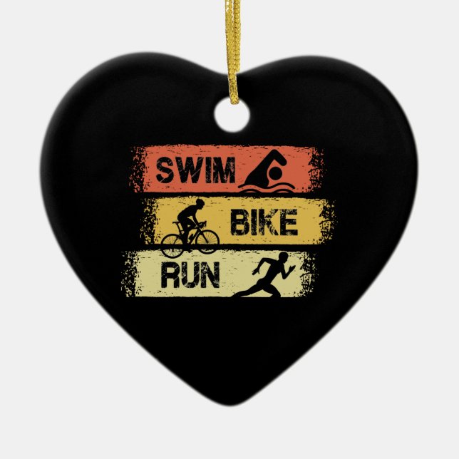 Triathlon - Swim Bike Run Keramik Ornament (Vorne)